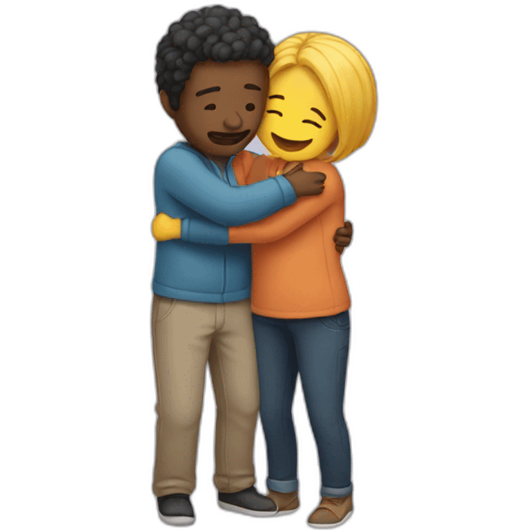 two people hugging emoji