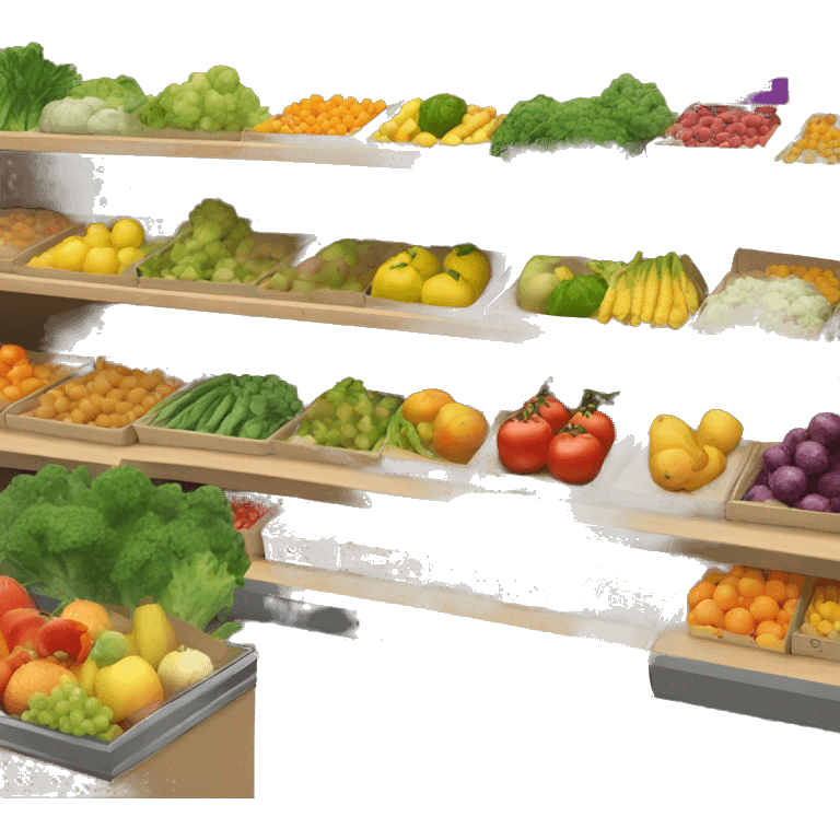 An empty store to sell vegetables and fruits  emoji