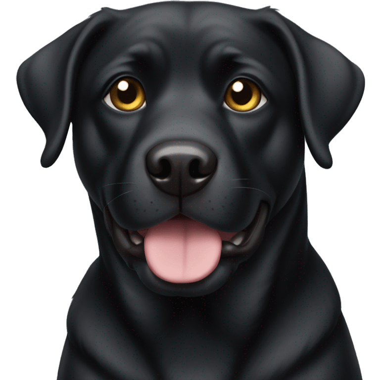 Black chubby lab dog emoji