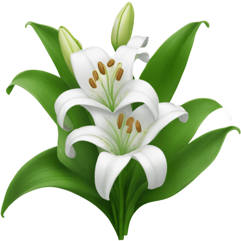 A bouquet of three white lily valley emoji