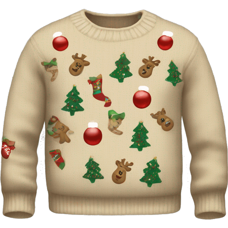 beige christmas sweater emoji