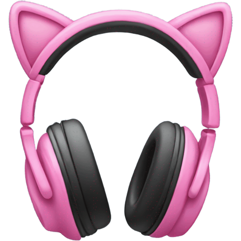 Pink headphones with cat ears emoji