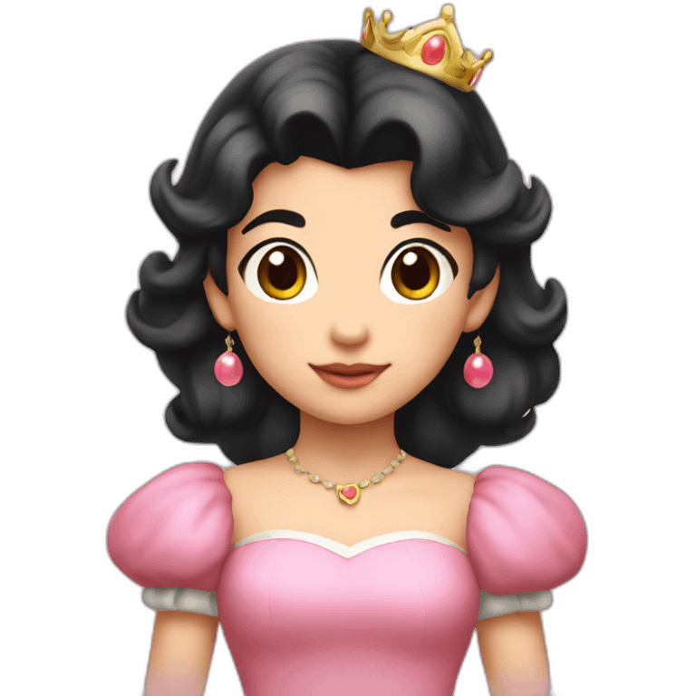 dark hair child princess peach emoji