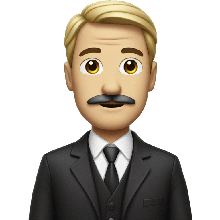 man in suit with square mustache saluting emoji