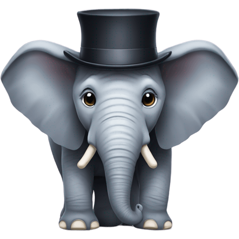 Elephant with a hat emoji