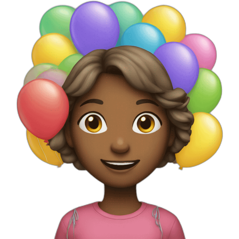 girl with balloons emoji