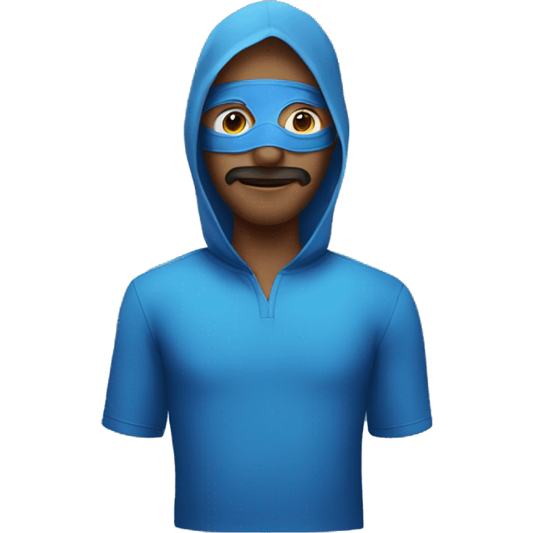 masked man in blue shirt emoji