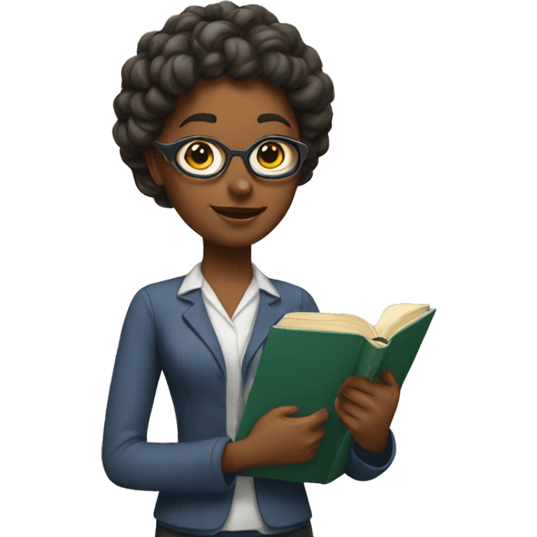 A teacher wit a book in her hand  emoji