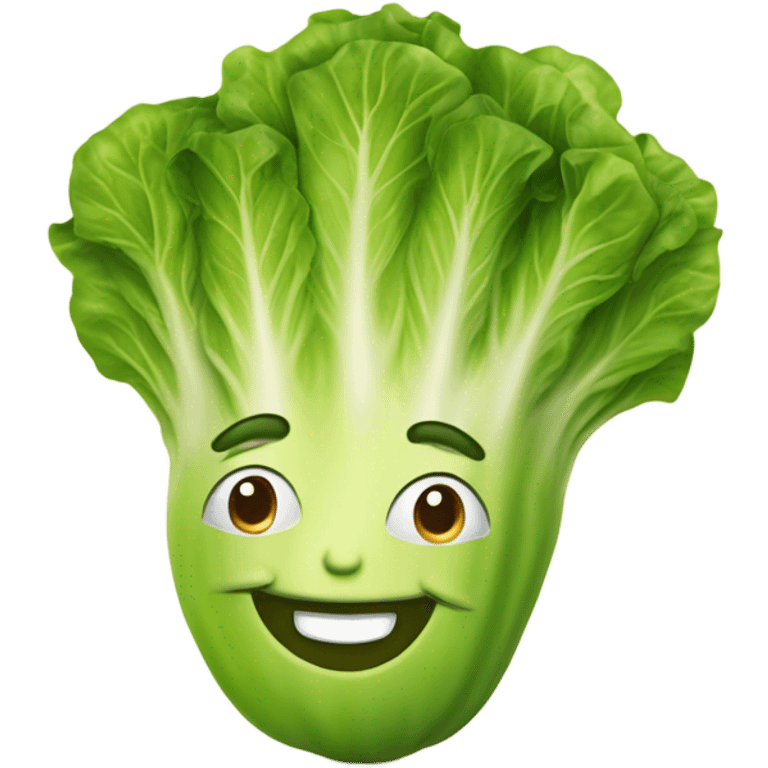 lettuce with happy face emoji