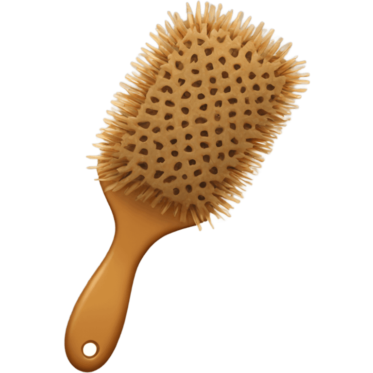 Tan hairbrush emoji