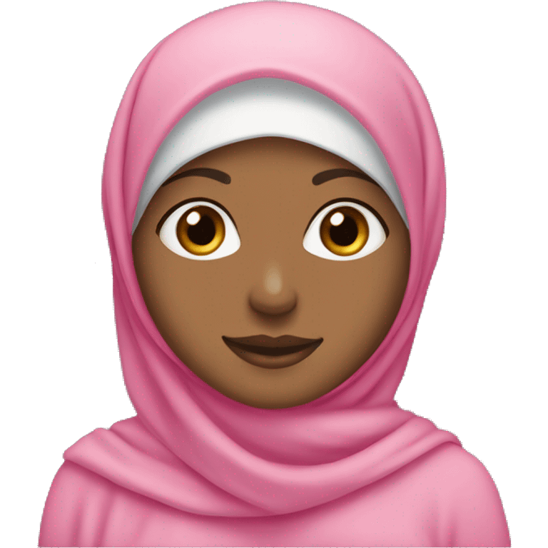 Hijabi with pink clothes and hijab, and fair skin emoji