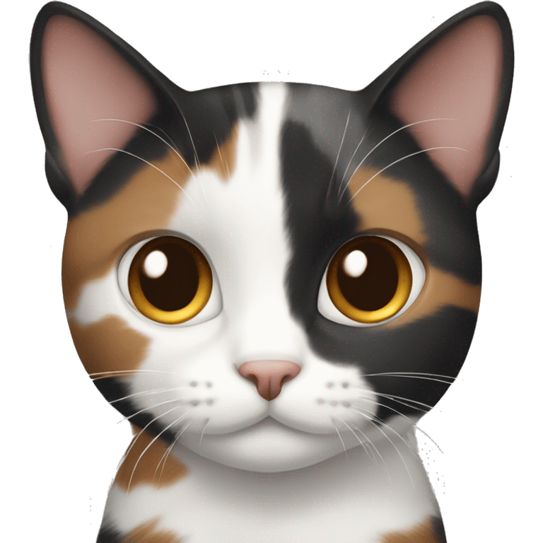 black white brown calico cat and gray striped cat emoji