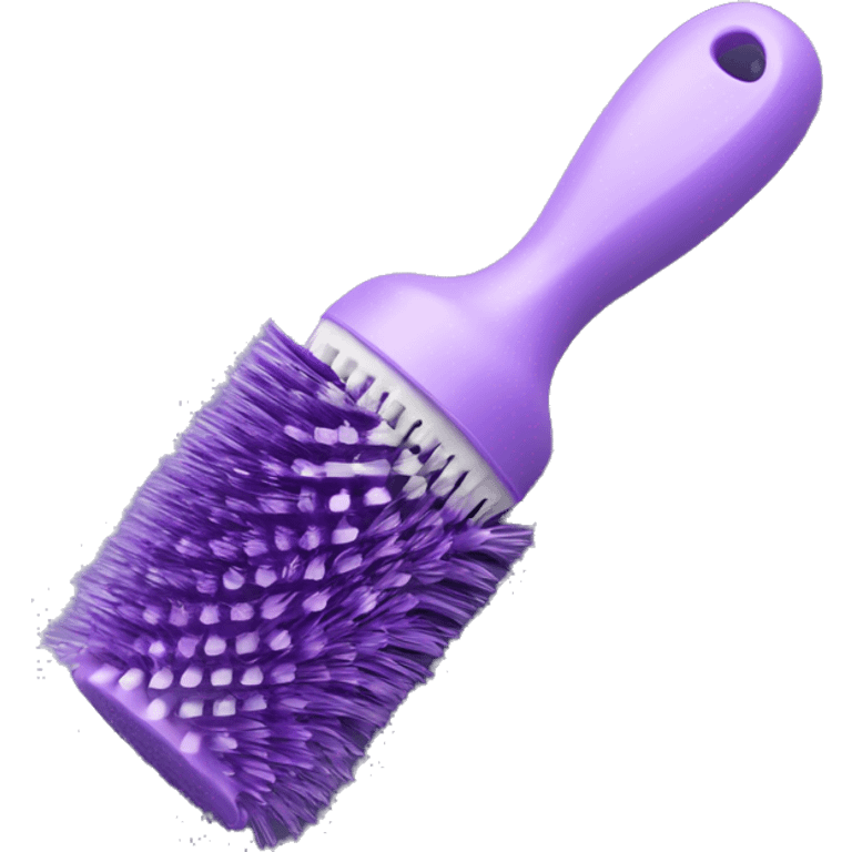 Lilac detangler plastic brush all lilac purple with gaps  in and round at the top with a large loop handle so it’s easy to hang  emoji