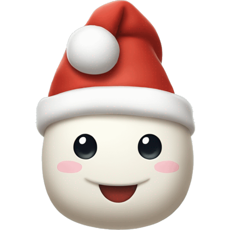 Marshmallow wearing Santa hat emoji