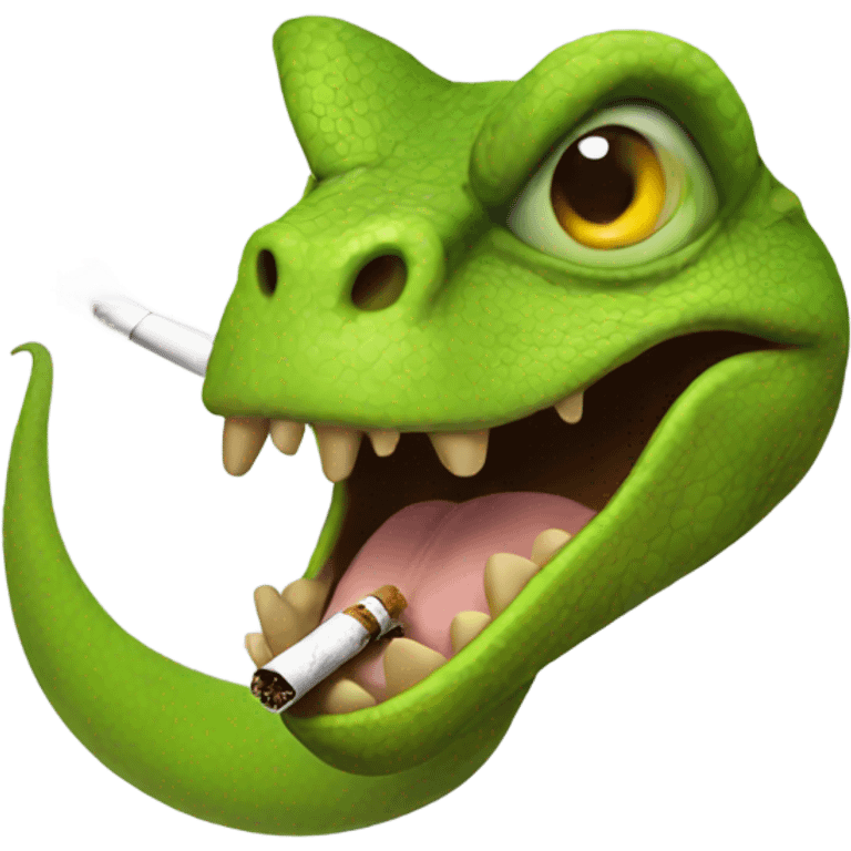 A smoking lizard emoji