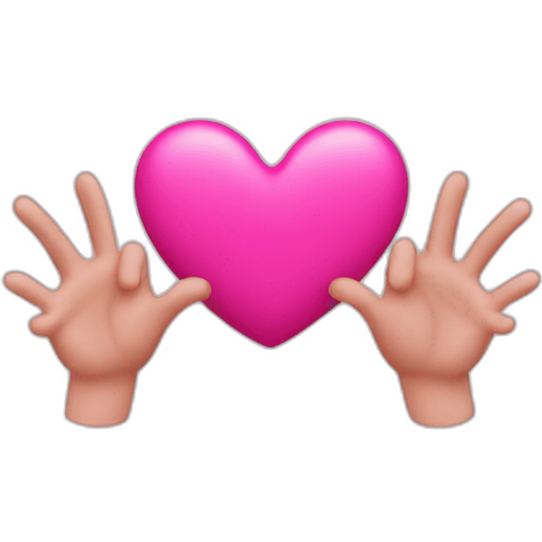 heart pink with hands and arms emoji