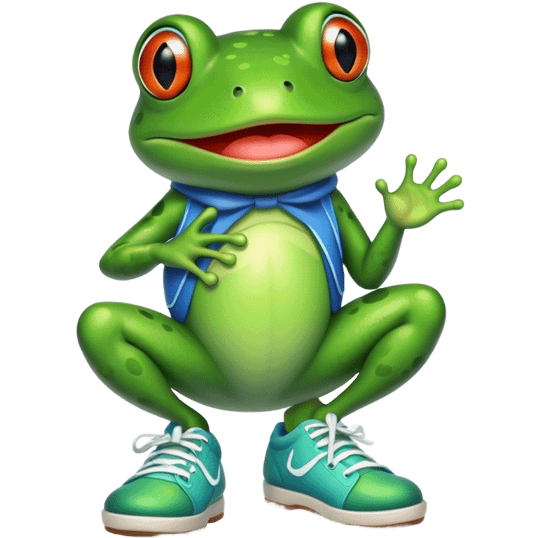 frog wearing shoes  emoji