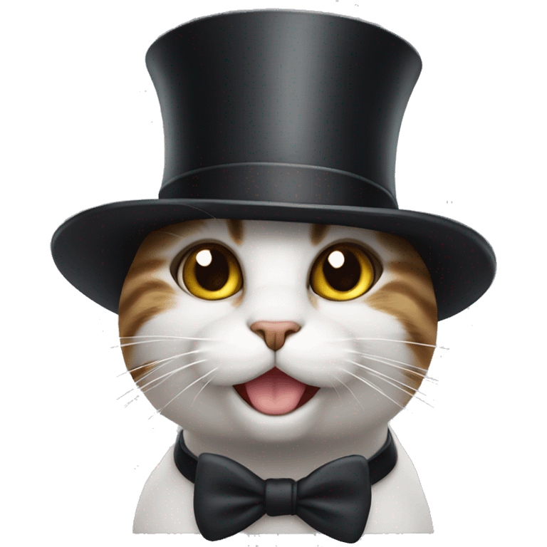 Cat with top hat emoji