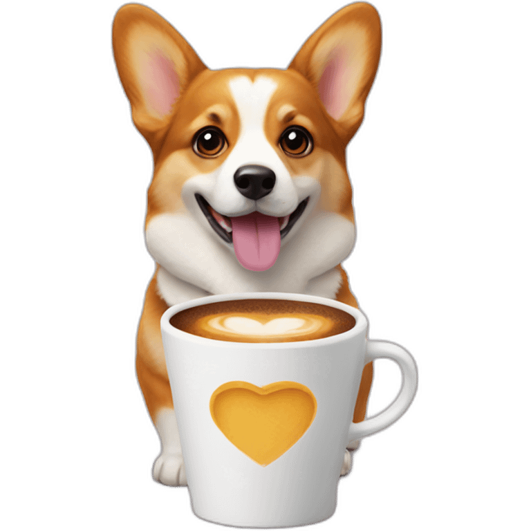 corgi coffee emoji