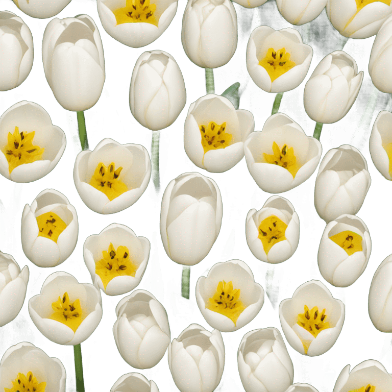 White tulips with yellow buds inside emoji