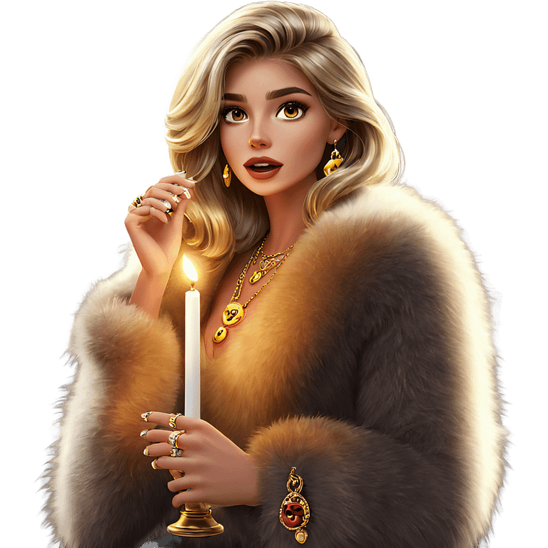 girl with jewelry by candlelight emoji