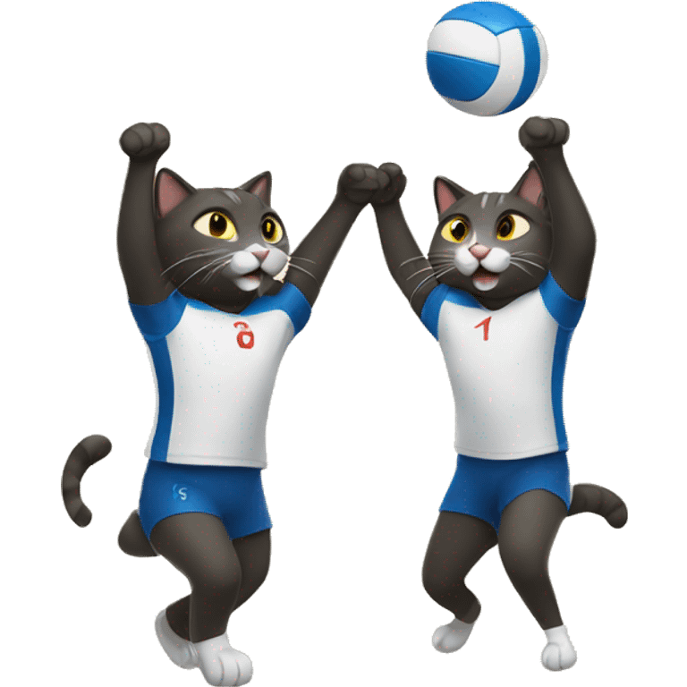 two cats playing volleyball emoji