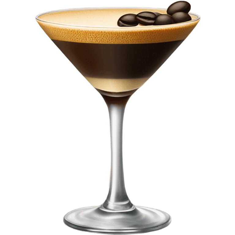 Espresso martini topped with three espresso beans emoji