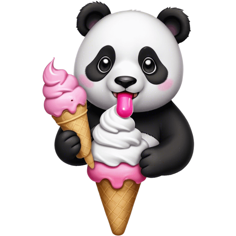 Panda eating ice cream emoji