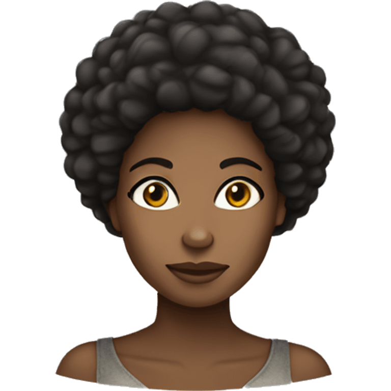 Congolese Woman Afro hair emoji