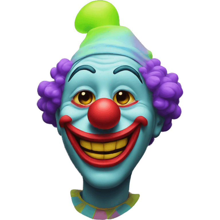 Clown in neon emoji