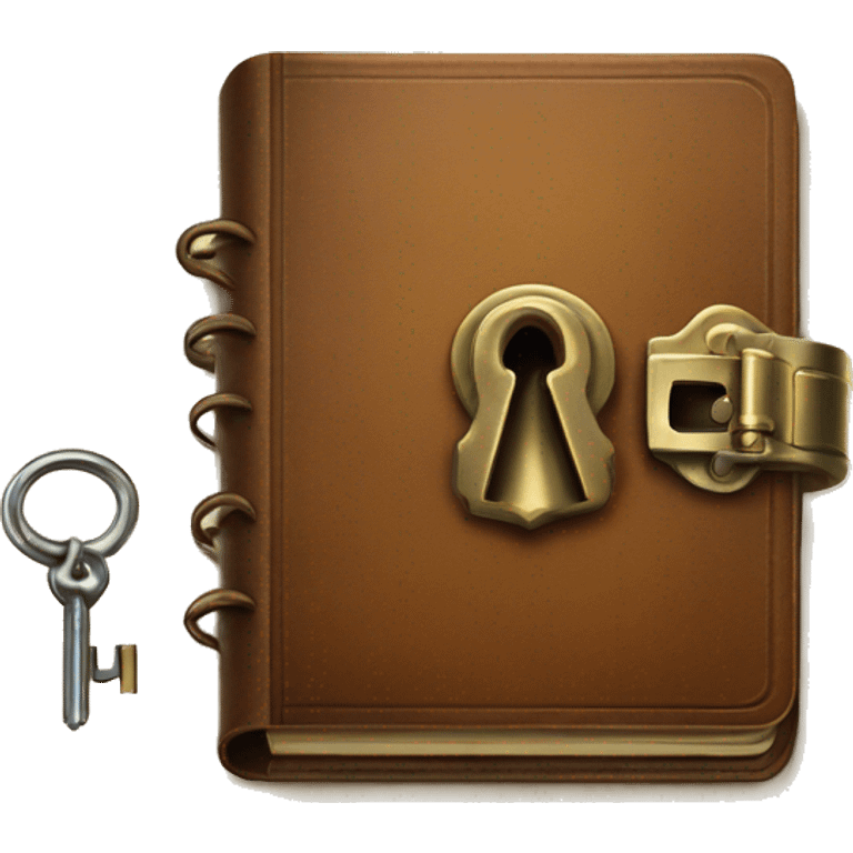 vintage diary with lock and key emoji