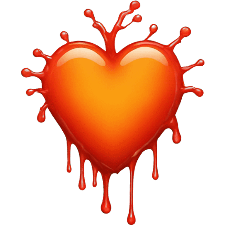 bleeding red heart glowing red-orange emoji