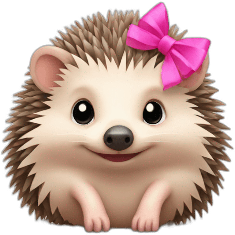 hedgehog with a pink bow emoji