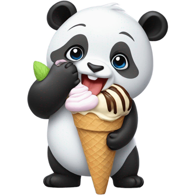 Panda eating ice cream emoji