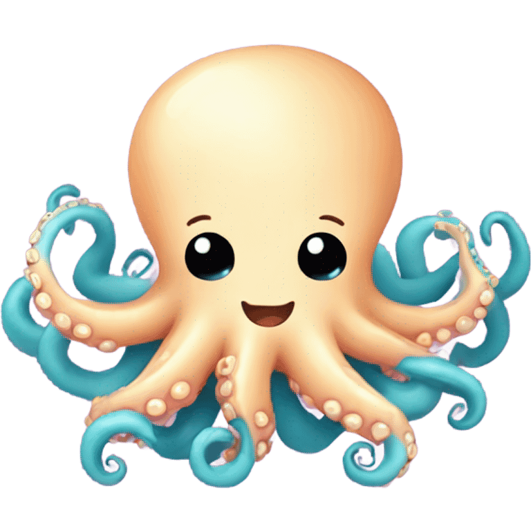 Kawaii octopus with peanut emoji