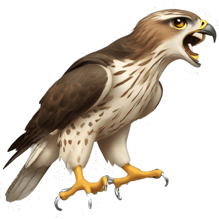 a hawk spitting emoji