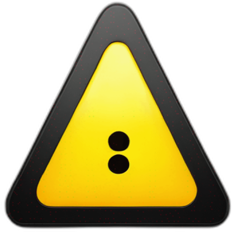 yellow triangular sign sign with black exclamation mark at an angle view emoji