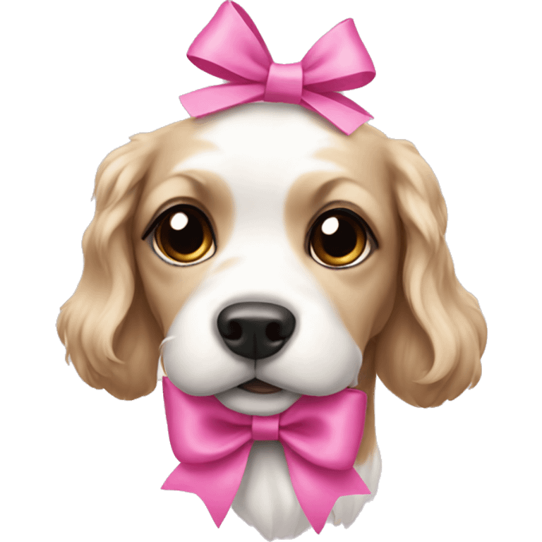 Dogs, with a pink bow  emoji