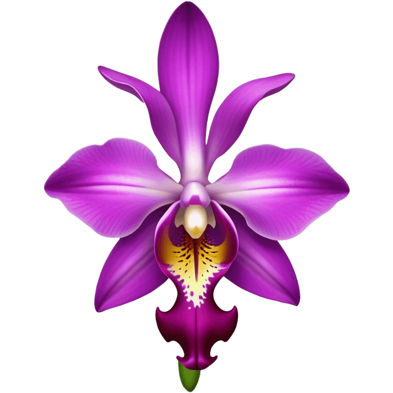 single purple Dendrobium Orchid flower, stem emoji