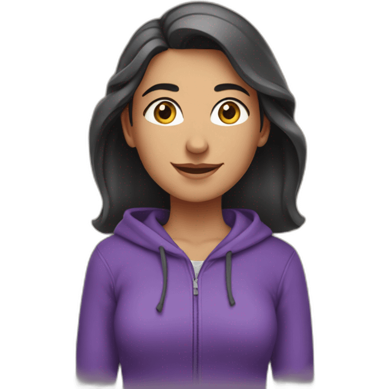 Armenian women in purple sweatshirt and congratulating someone emoji