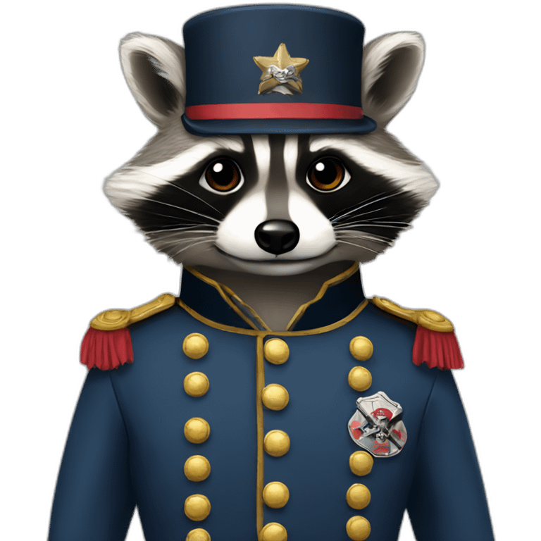 raccoon wearing confederate uniform emoji