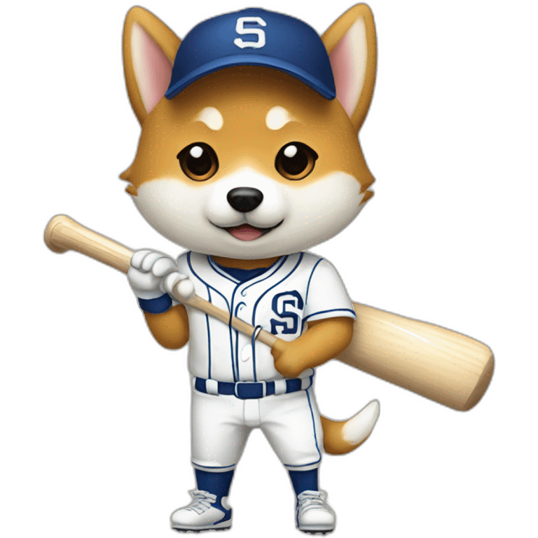 baseball player shiba-with-baseball-bat emoji