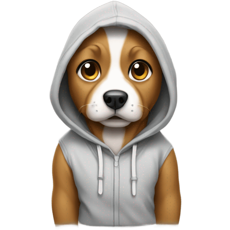 Dog wearing a hoodie emoji