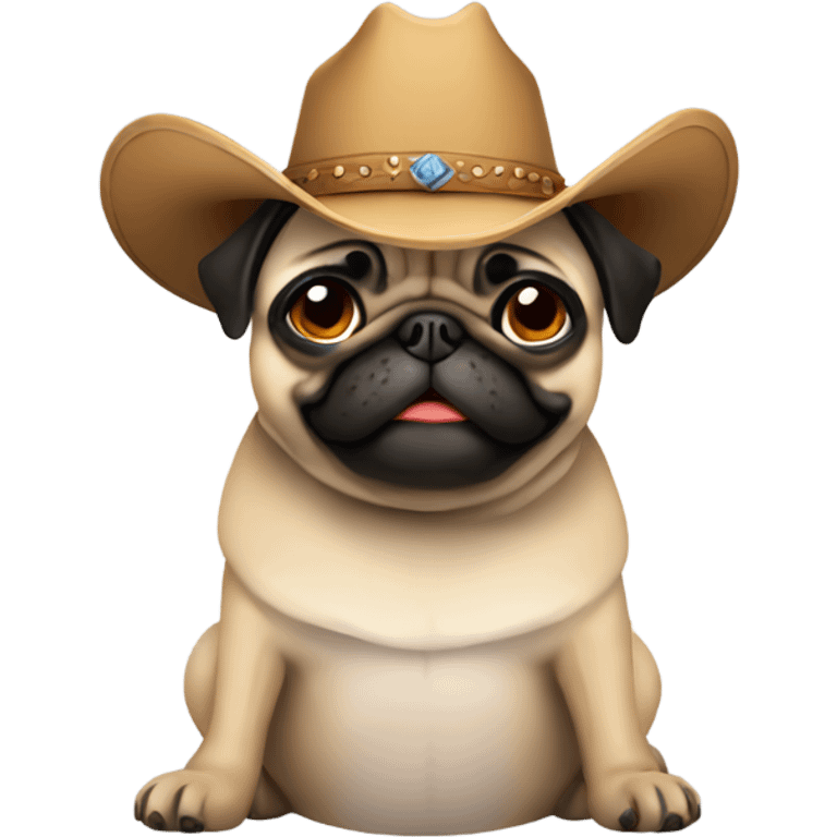 Pug wearing cowboy hat emoji