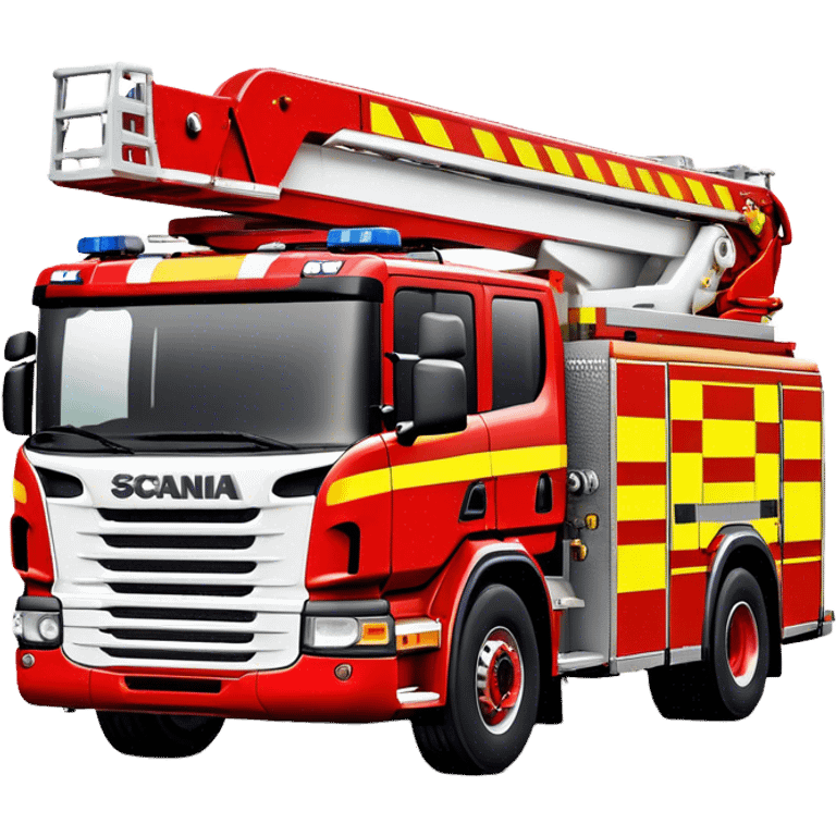 Fire Truck - Scania P320 Fire Truck (Model Year: 2015) (Iconic Colour: Red with white and yellow stripes) emoji