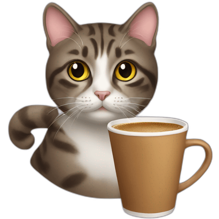 Cat and coffee emoji