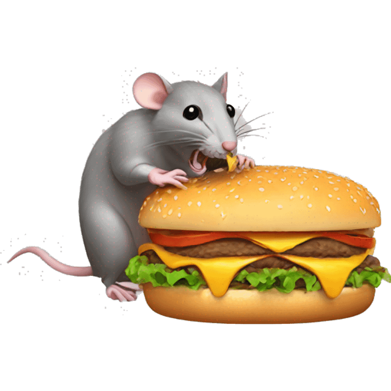 Rat eating burger emoji