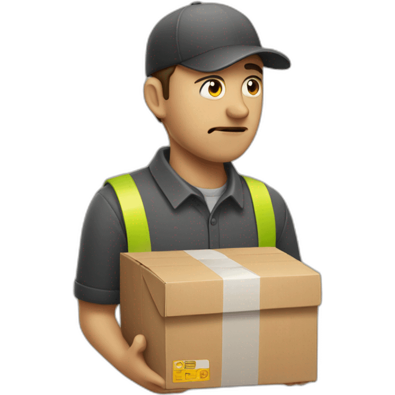 Sad courier delivering a package emoji