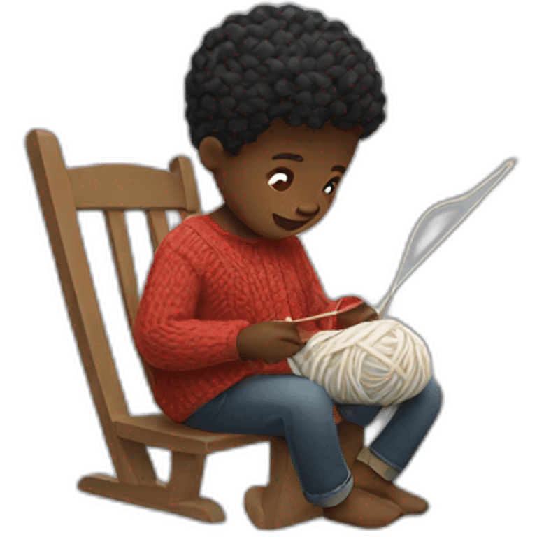 Black boy knitting emoji