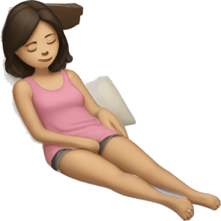 Brunette girl sleeping emoji